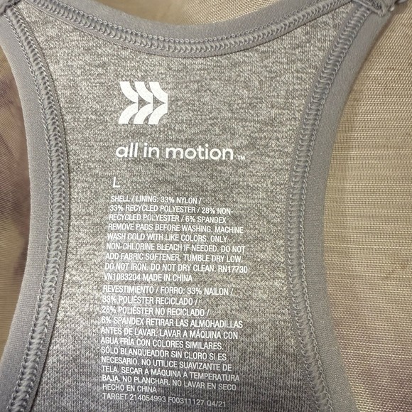 all in‎ motion grey sports bra NWT. Size L - Picture 2 of 4